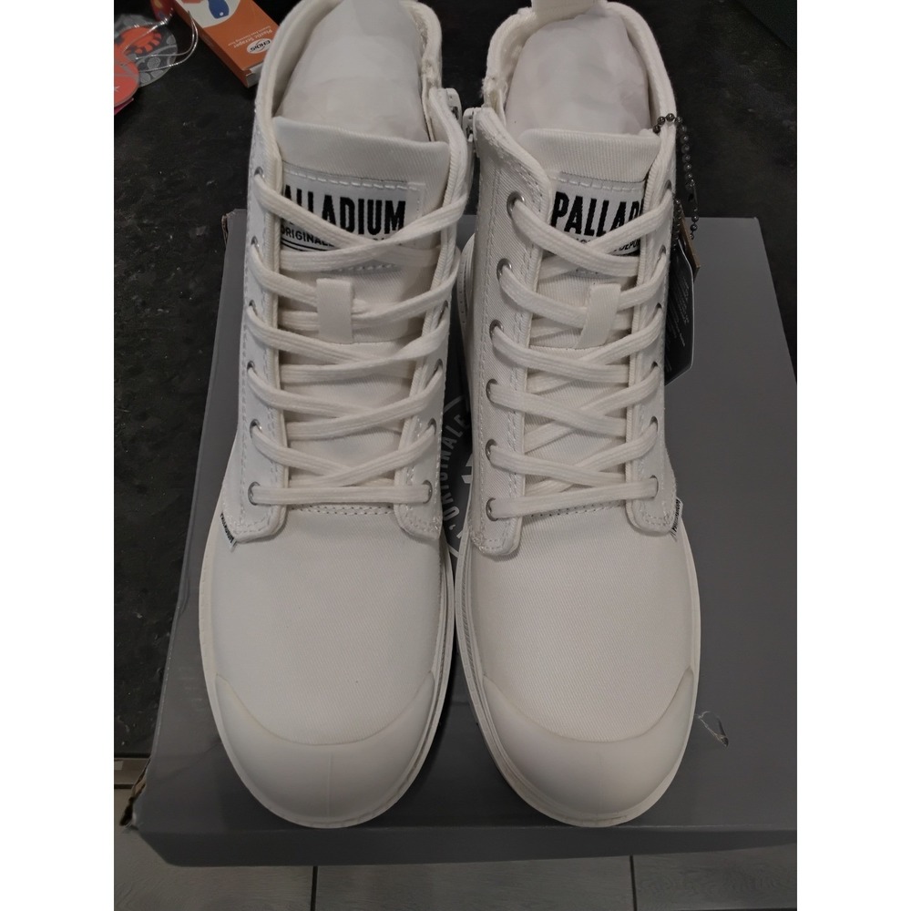 Palladium Pallabase Twill Womens Boots Star White Canvas Platform 96907-116-M 10 - Picture 4 of 8